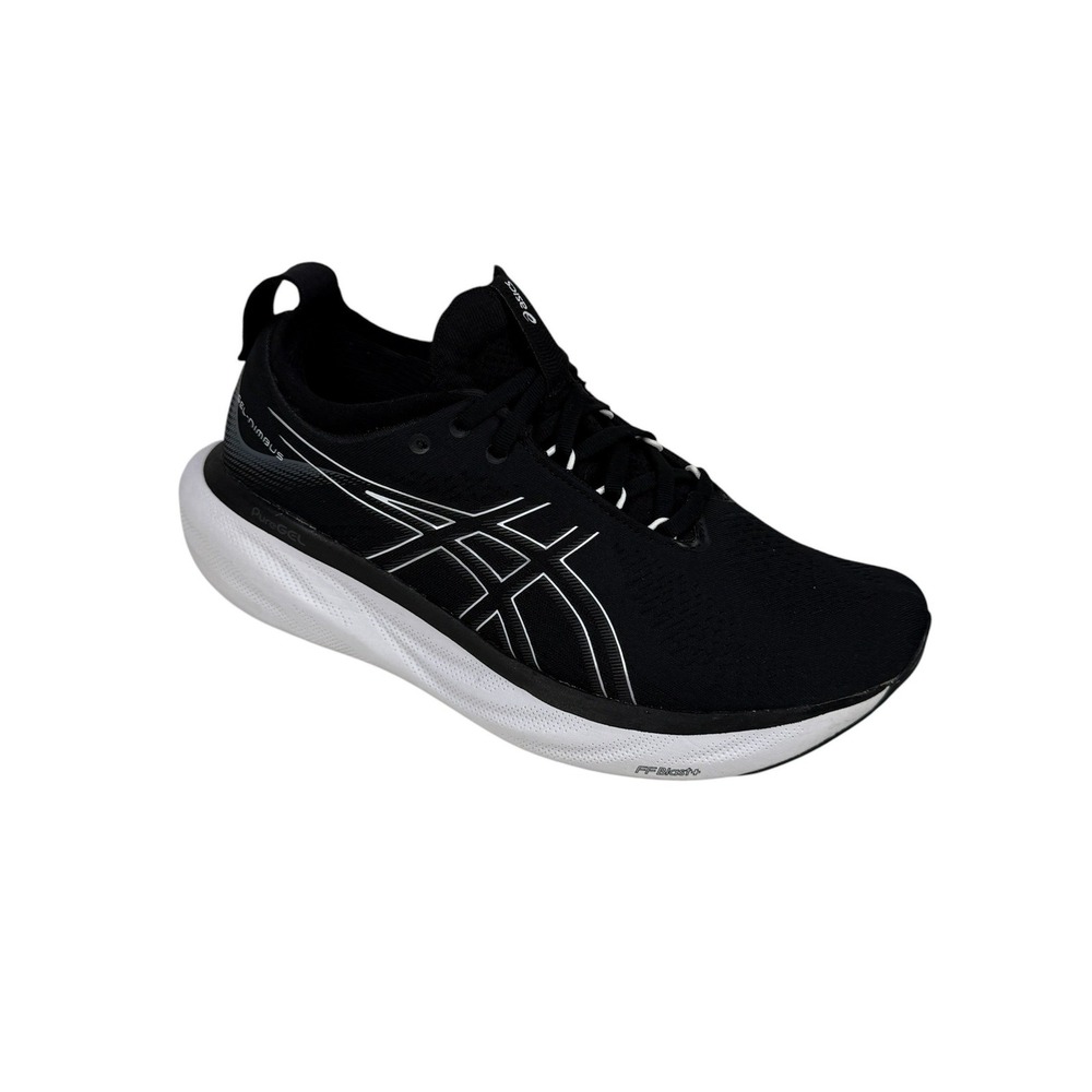Asics Gel Nimbus 25 Running Shoes Womens 11 Wide Black White 1012B437 001‎